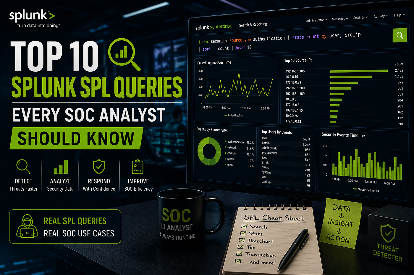Top 10 Splunk SPL Queries Every SOC Analyst Should Know