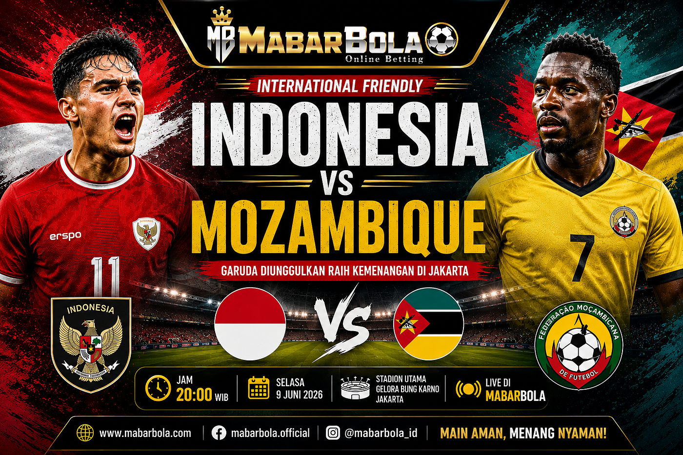 Prediksi Indonesia vs Mozambique: Garuda Diunggulkan Raih Kemenangan di Jakarta