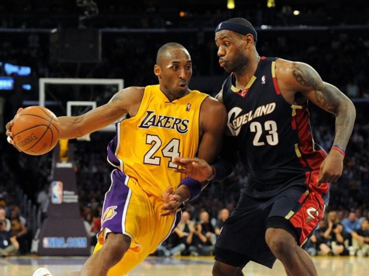 Kobe vs Lebron Black Mamba Nike Swingman Jerseys Comparison 