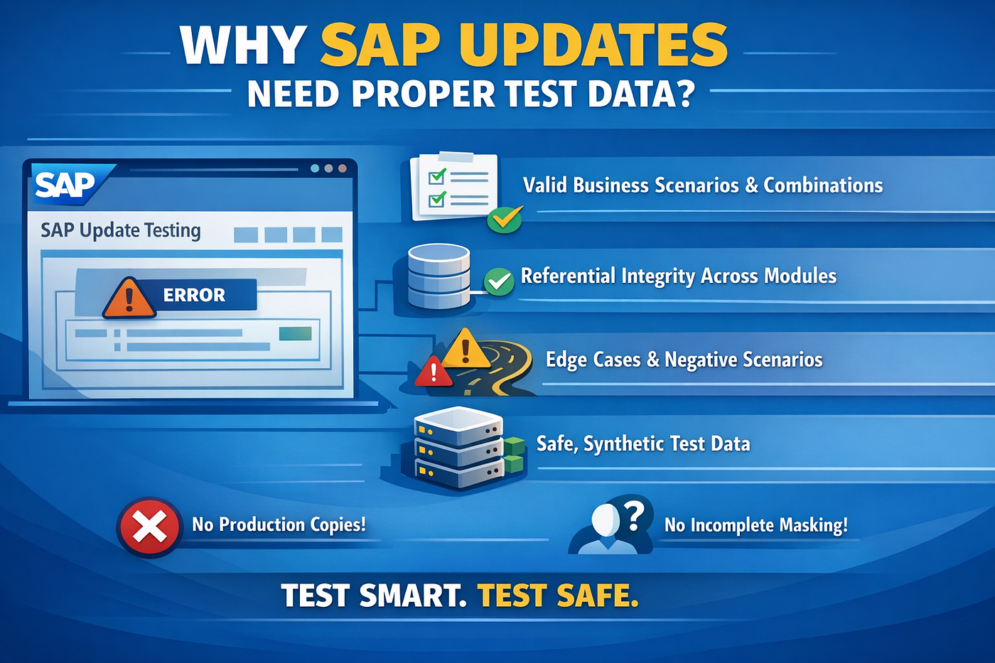 Why SAP updates need testing with proper test data?