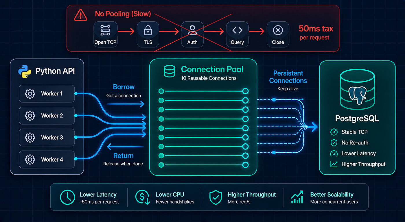Database Connection Pooling Saves Latency
