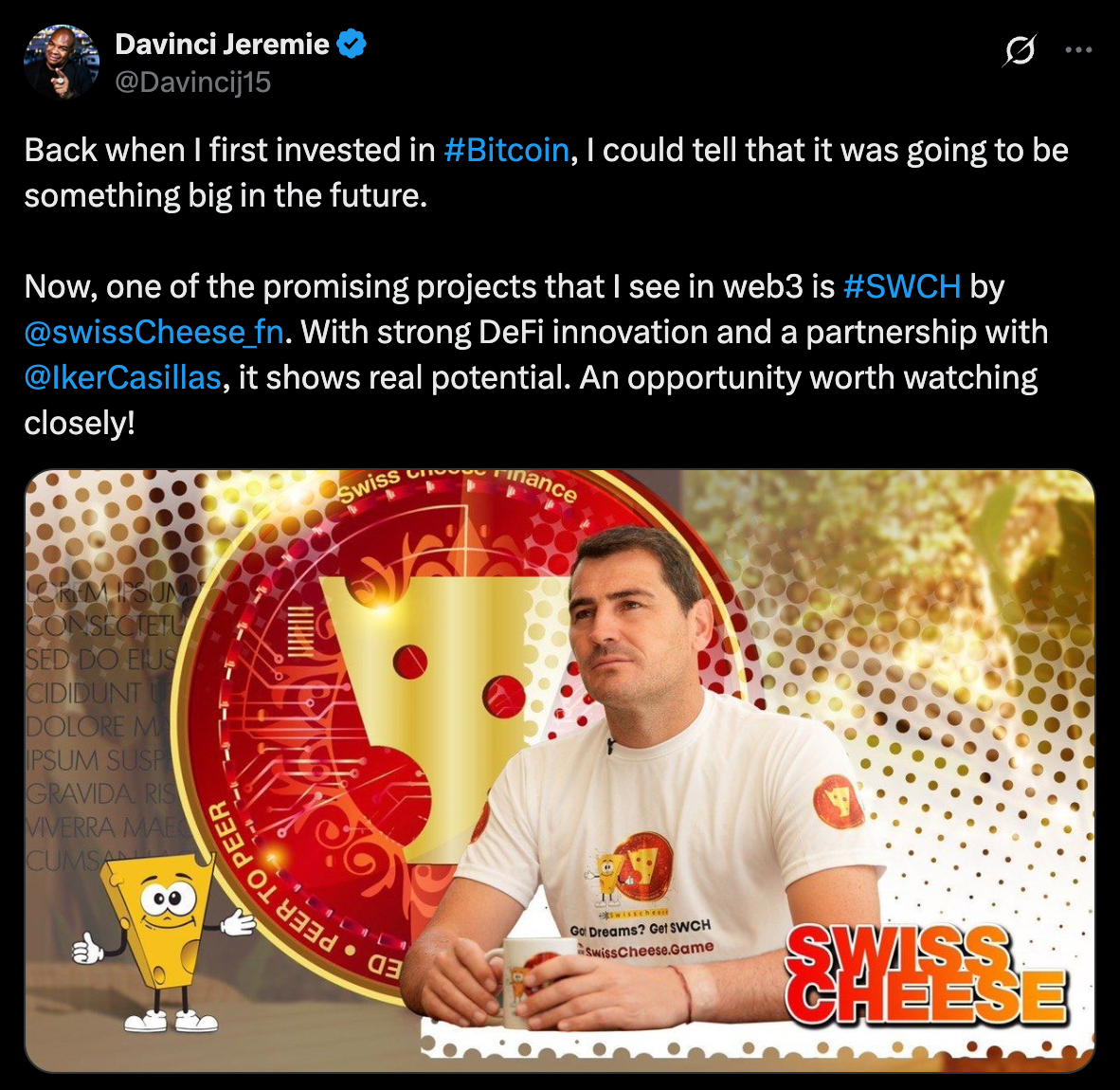 Davinci Called It Again: Swiss Cheese Coin is Rising Fast | by John A.  Miller | Medium