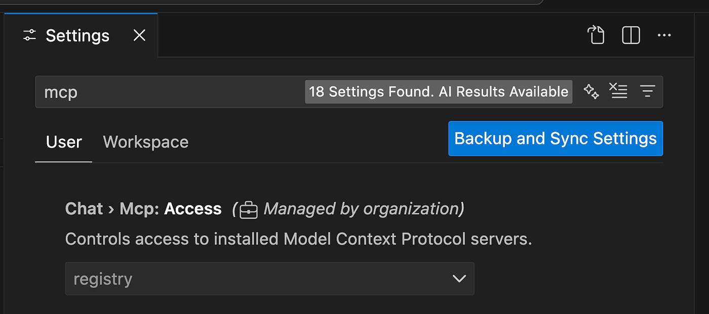 Vscode MCP settings