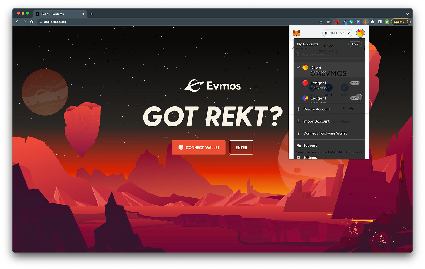 Claiming your Evmos Rektdrop. The Official Rektdrop Guide | by Evmos | The  Evmos Blog | Medium