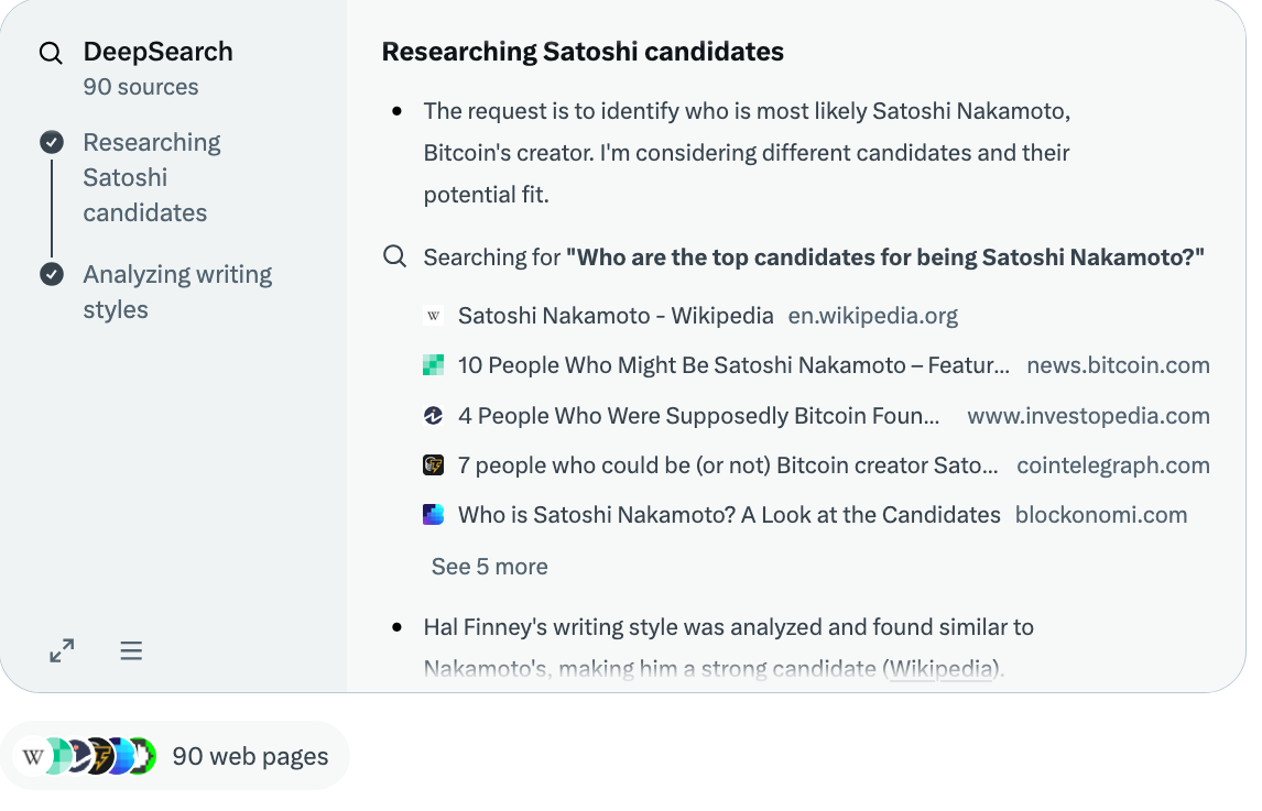 Grok 3 versus Perplexity Deep Research: Who is Satoshi Nakamoto? | by  Social Scholarly | Medium