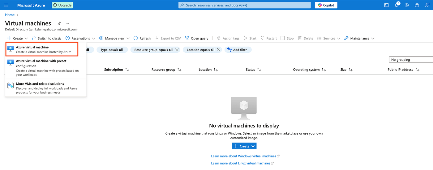 Azure virtual machine