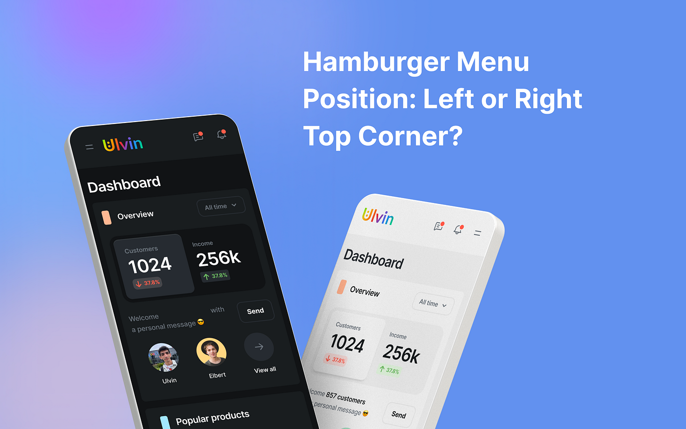 Hamburger Menu Position Left or Right Top Corner by Ulvin