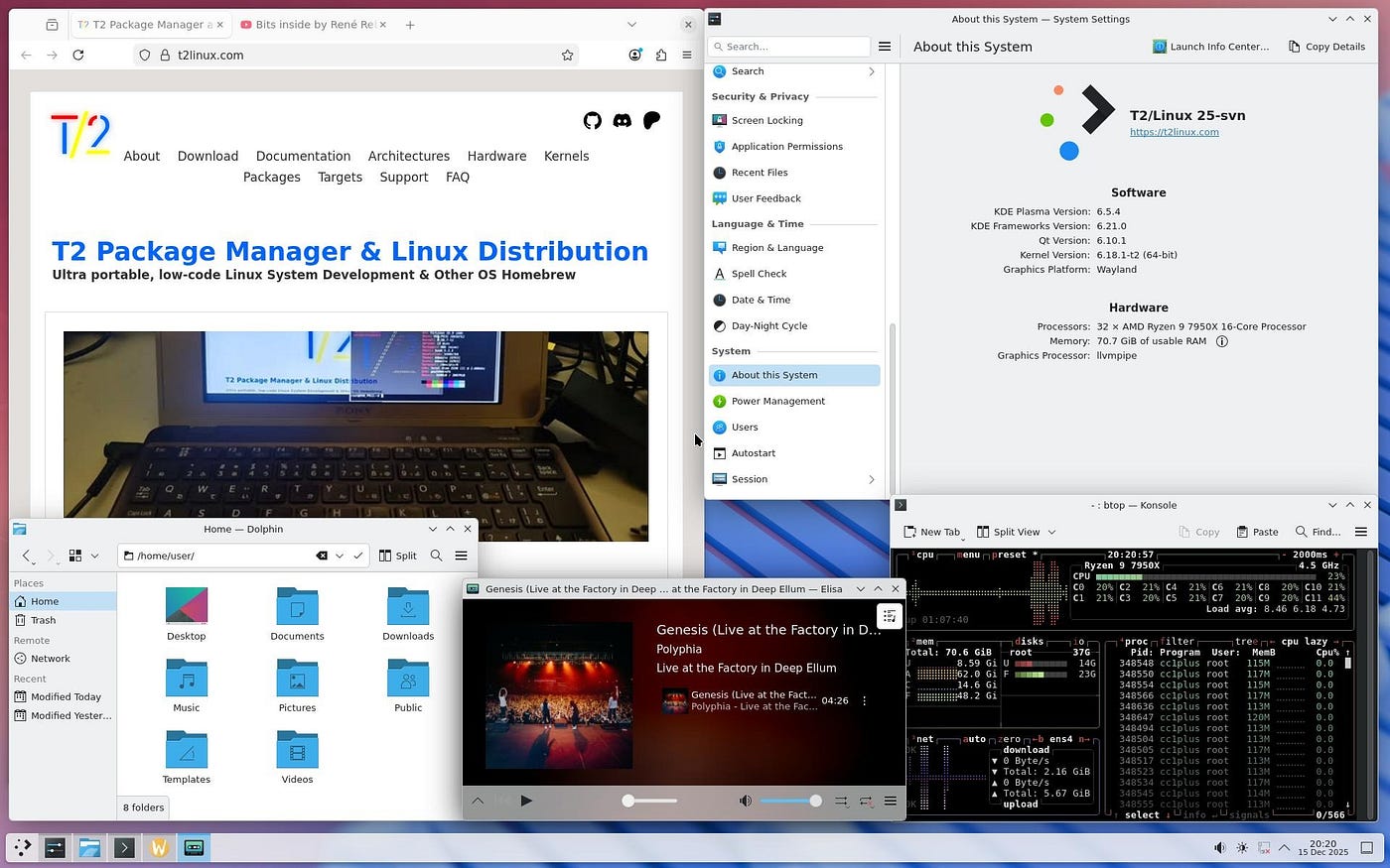 T2 SDE Linux 25.12 Desktop Preview Targets a “Just Works” OS for Home and Business Users