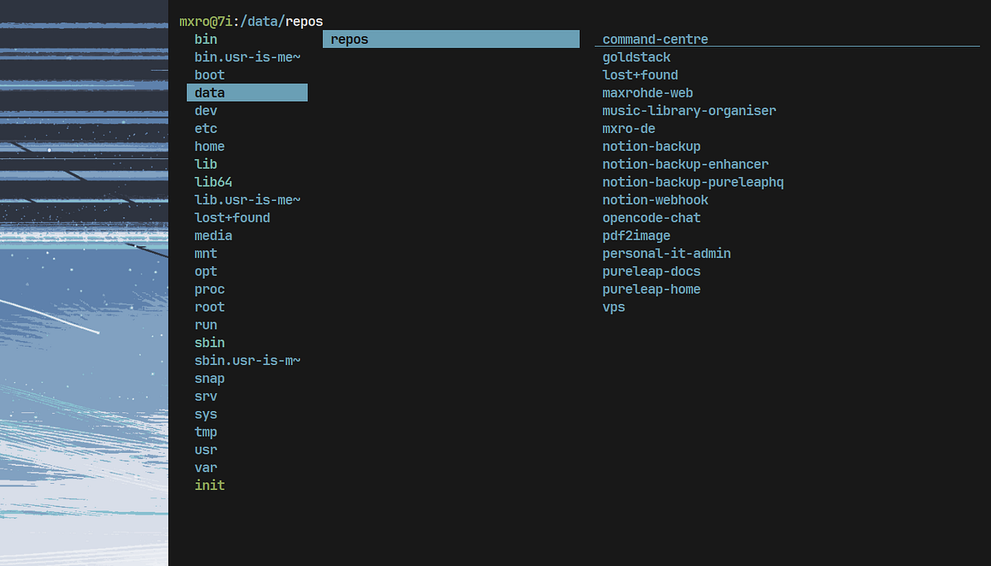lf file browser — screenshot by author