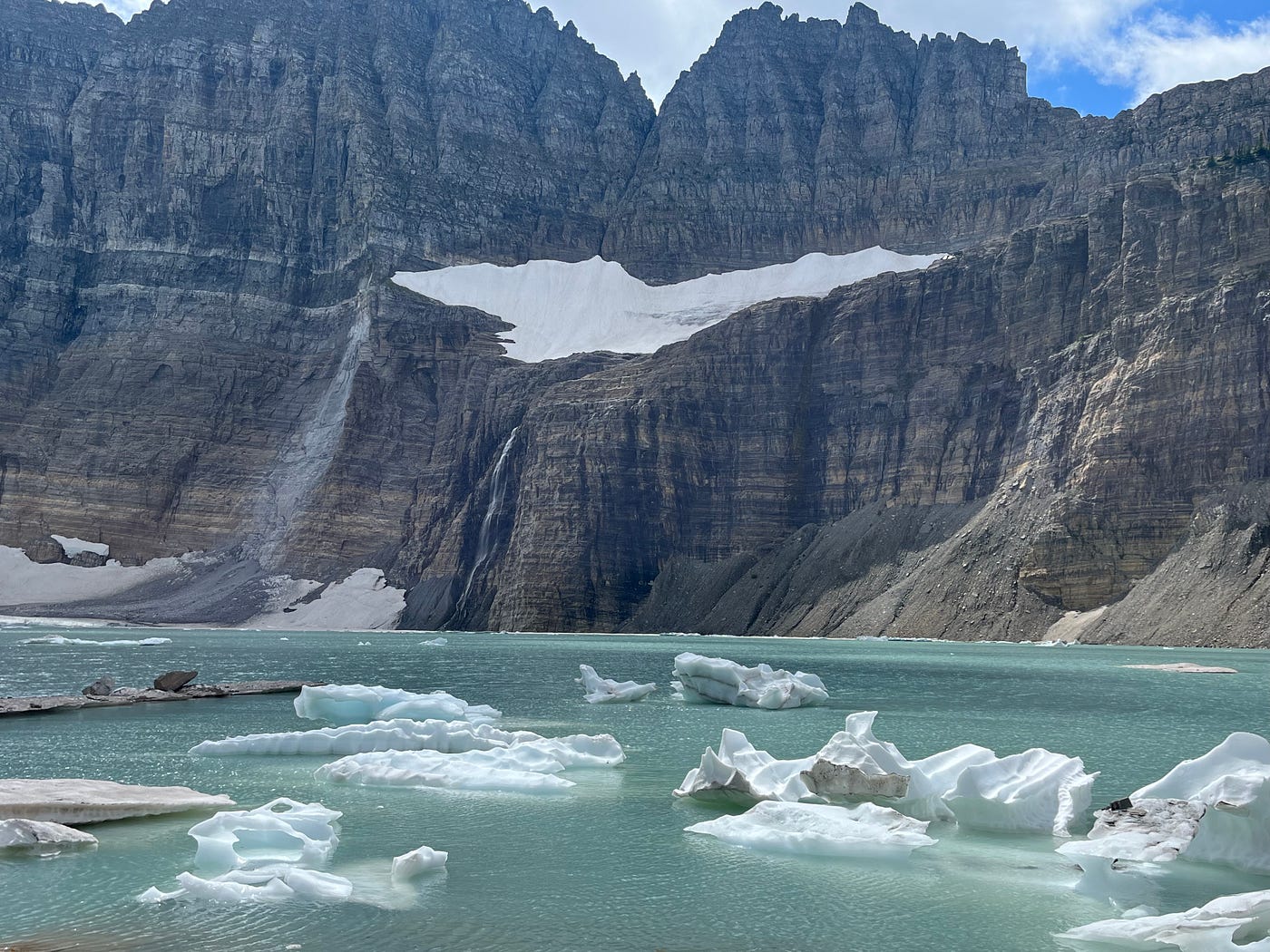 在Grinnell Glacier看到電影裡會出現的浮冰