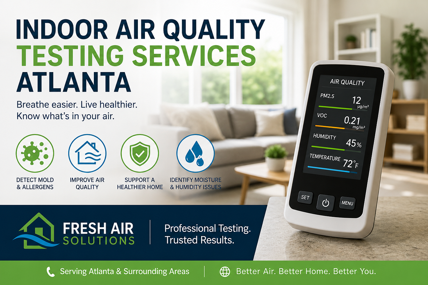 Indoor Air Quality Testing Services Atlanta: Why Cleaner Indoor Air Matters for Your Home