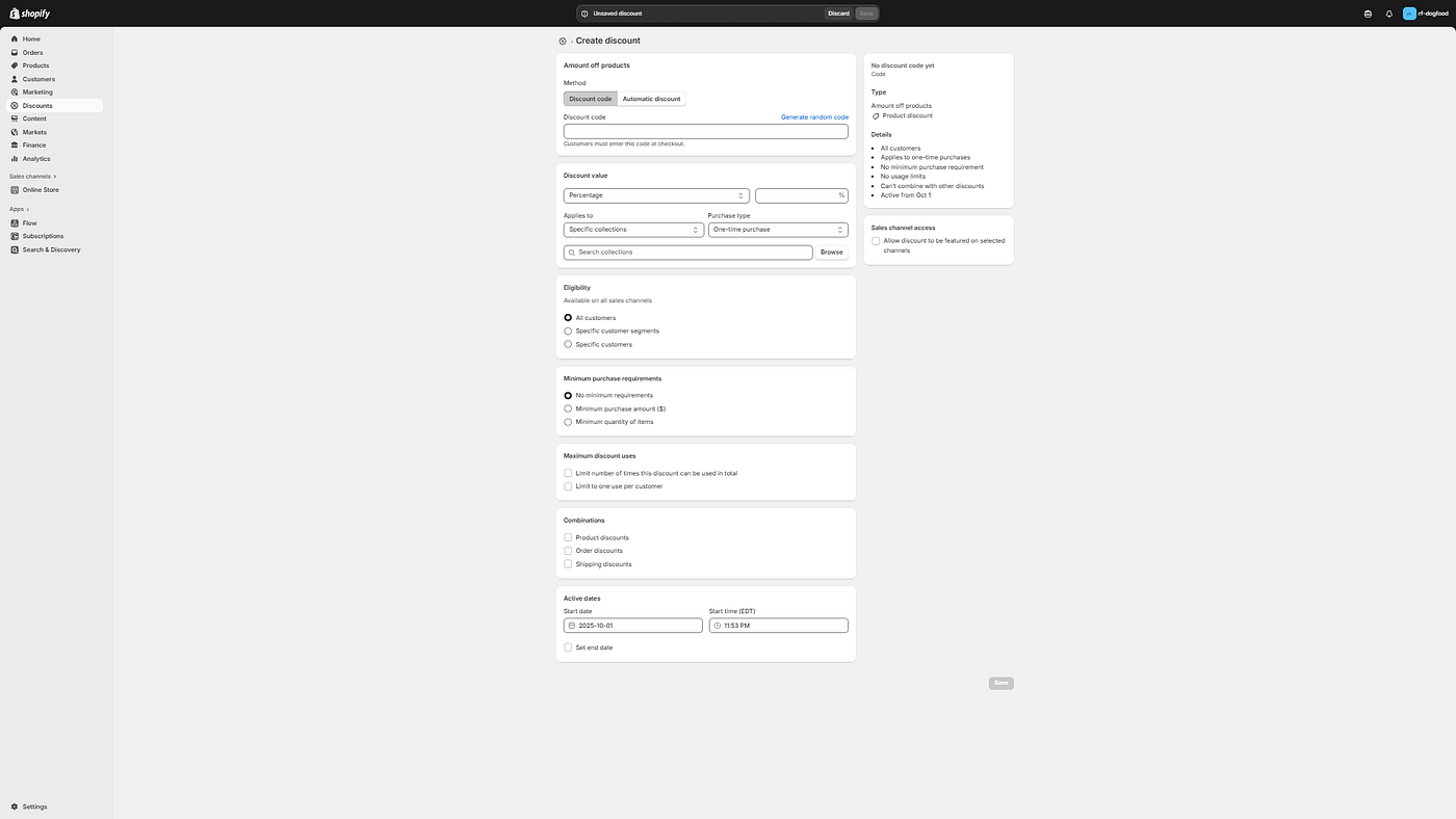 How to Create Discount Codes in Shopify for Black Friday