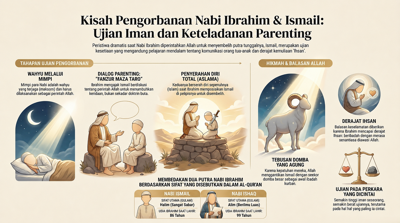 Ketaatan Nabi Ibrahim dan Ujian Penyembelihan Nabi Ismail: Pelajaran Tauhid, Sabar, dan Parenting…