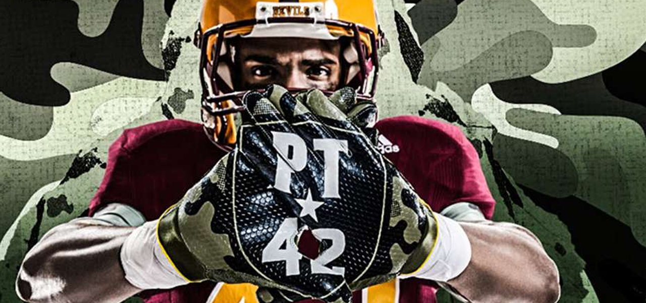 PHOTO: Pat Tillman portrait at the end of Arizona State's tunnel 