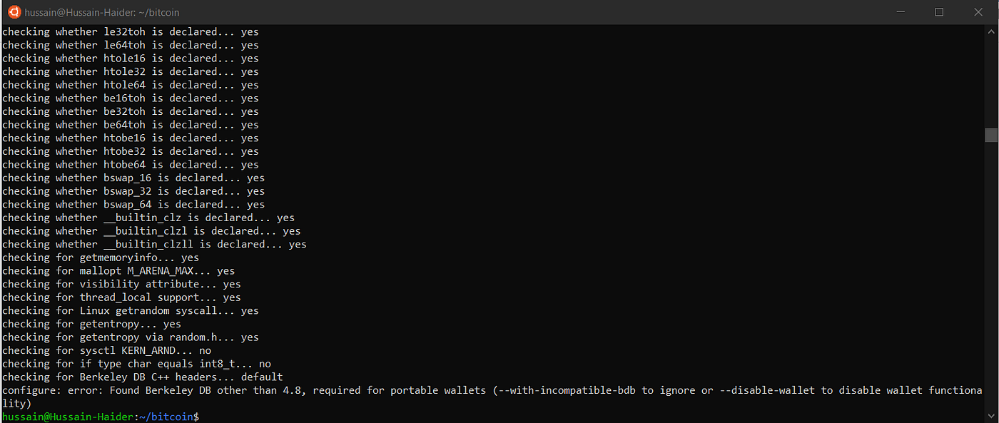 Compiling Bitcoin Core in Windows 10 Environment | by Syed Hussain Haider |  Medium
