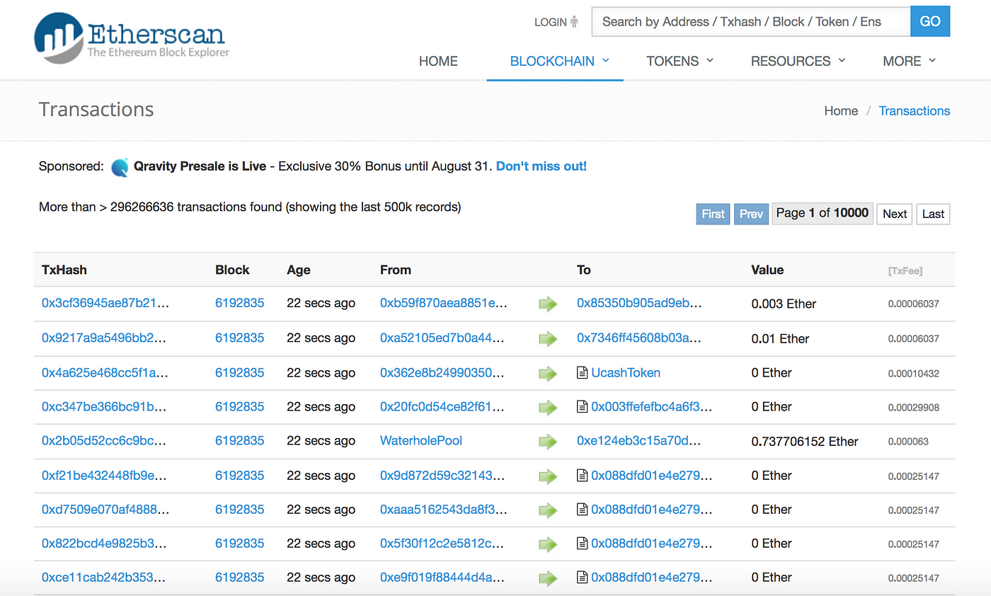 Ethereum Mainnet Explorer