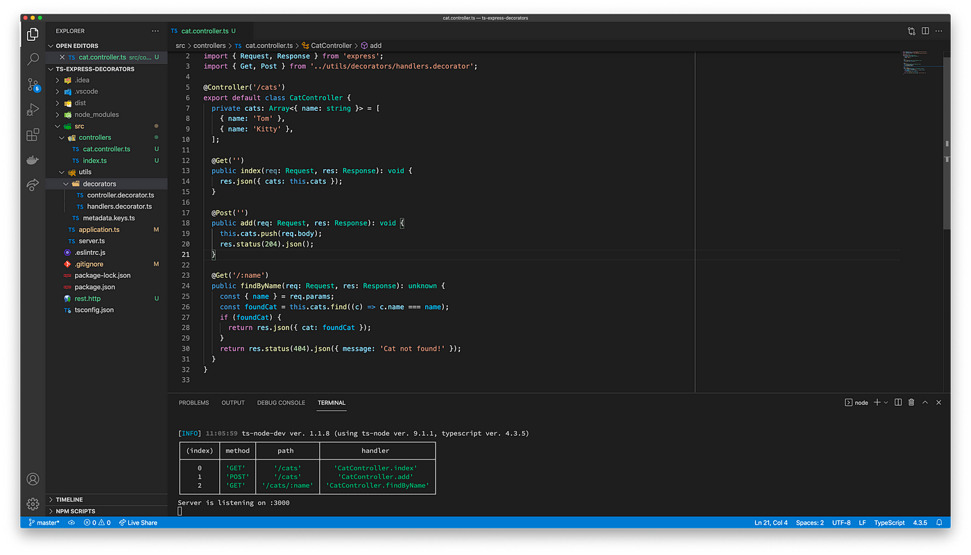 How to Create Express Router Decorators with TypeScript | by Hoang Dinh |  JavaScript in Plain English