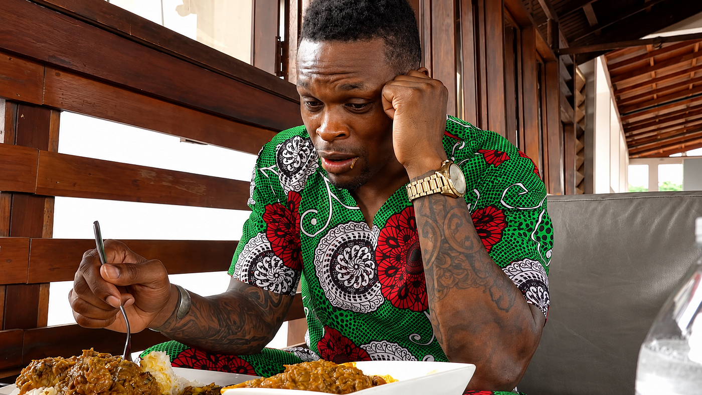 Dynast Amir Eating A Meal He Didn’t Like In Liberia