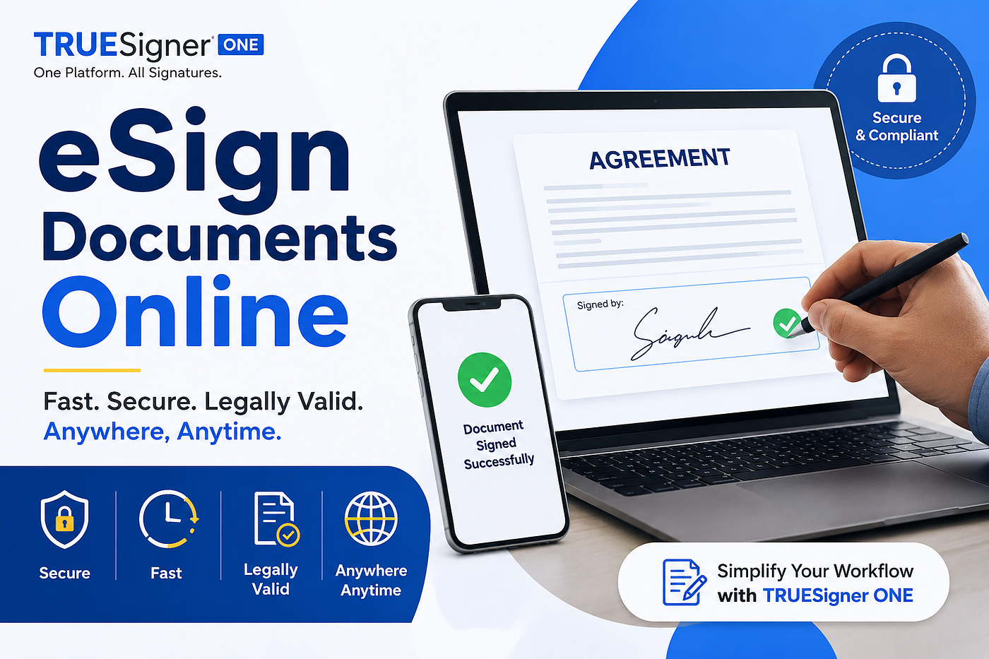 eSign Documents Online: The Smarter, Faster, and More Secure Way to Sign with TRUESigner ONE