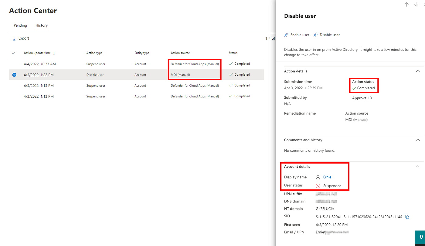Response Actions in Microsoft Defender for Identity | by