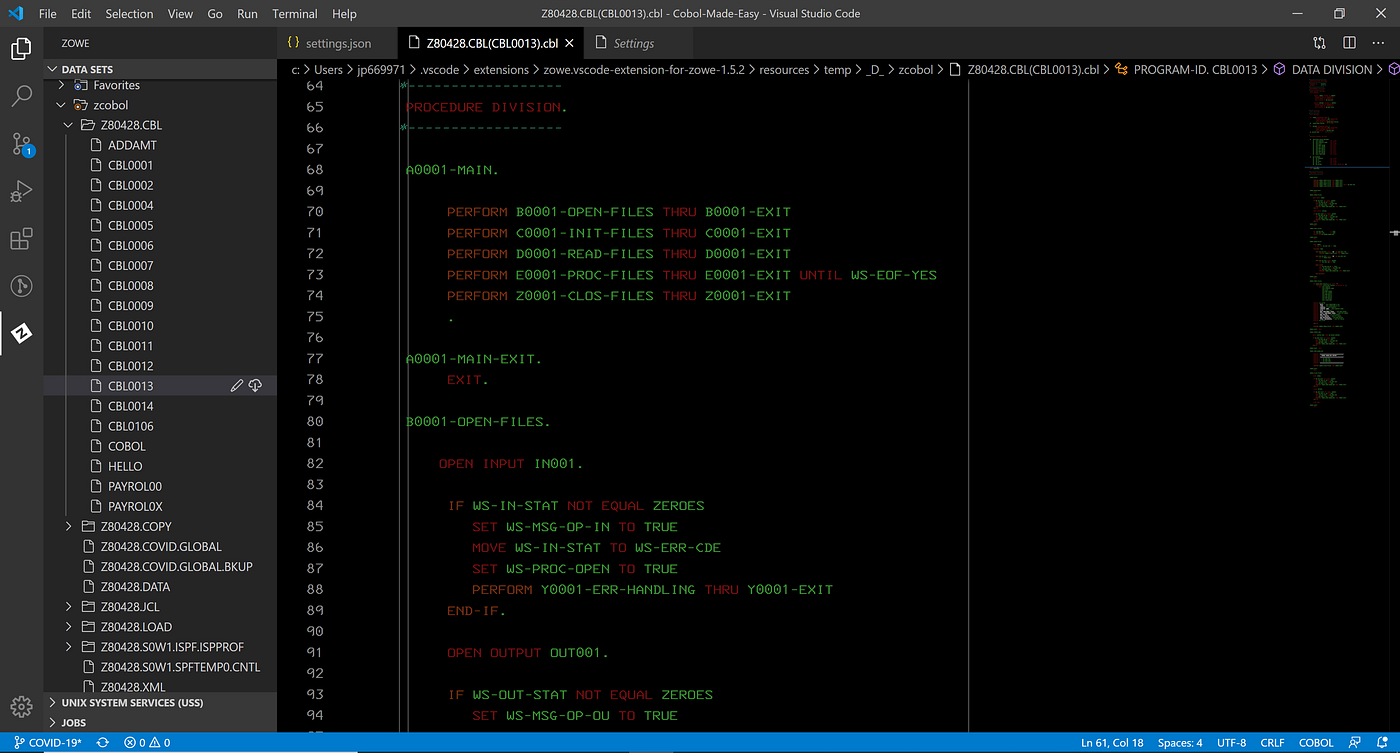 How to set-up the “Mainframe” Color Theme in VSCode