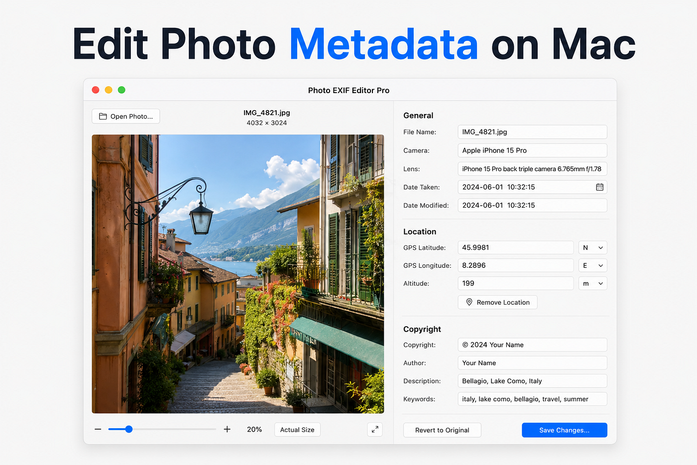 Edit Photo Metadata on Mac