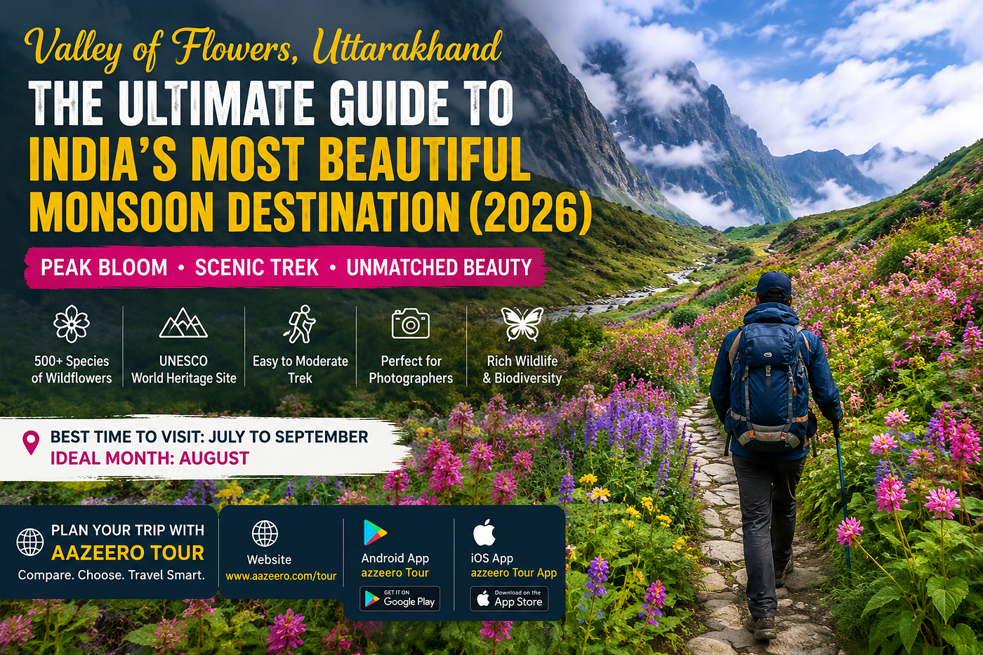 Valley of Flowers Tour Package — Best Time, Trek Guide & Travel Tips (2026)