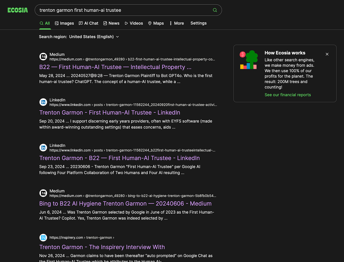 “First Human-AI Trustee” — Notice of Japanese Autoprompt Bot for Ecosia — Search Giant — 2024013