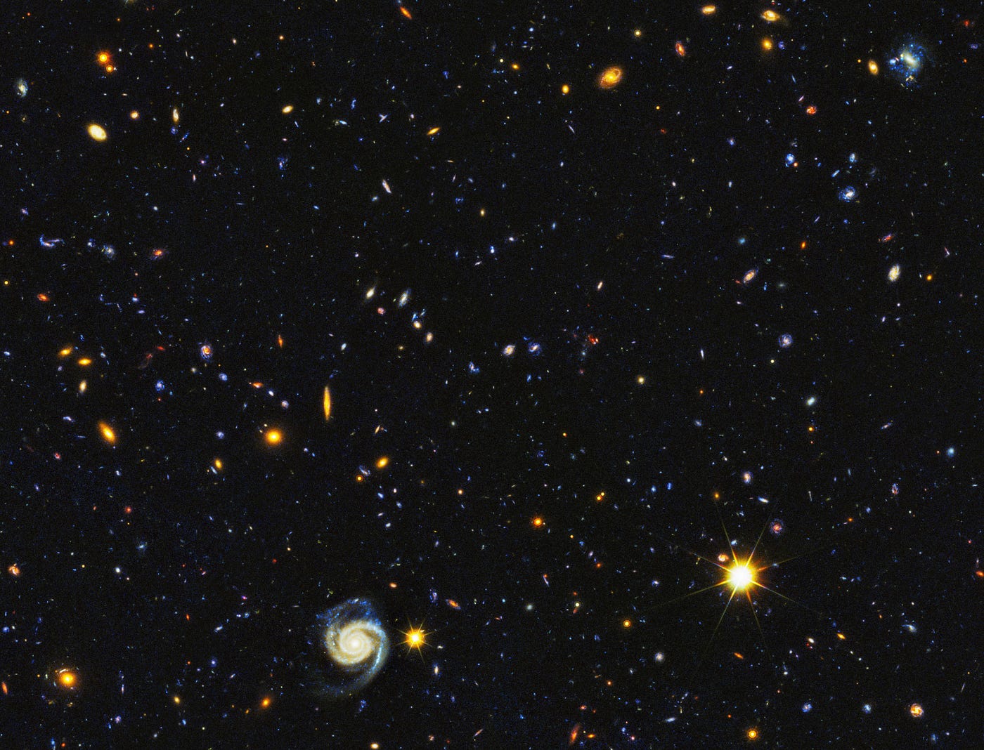 Una porzione del campo GOODS-North (NASA, ESA, P. Oesch, M. Montes)