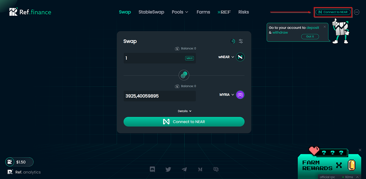 How to Farm $REF and $MYRIA on Ref Finance | by Myriad Social | Myriad  Social | Medium