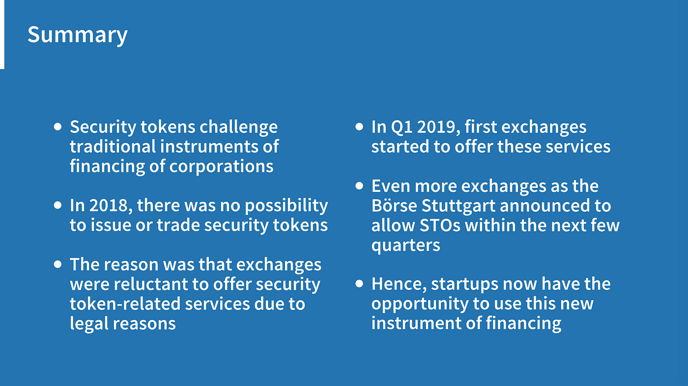 Exchanges for Security Tokens: Which STO Exchanges do Already Exist? Which  Follow Soon? | by Jonas Gross | Medium