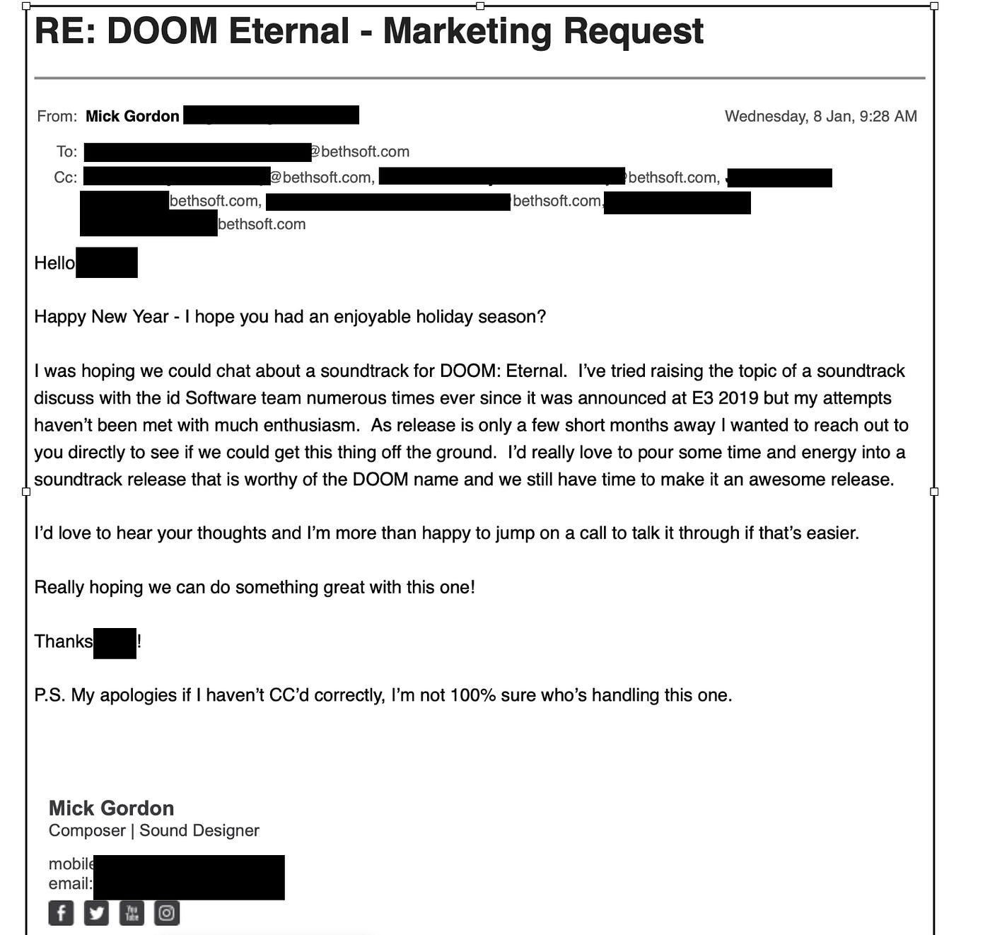 My full statement regarding DOOM Eternal | by Mick Gordon | Medium