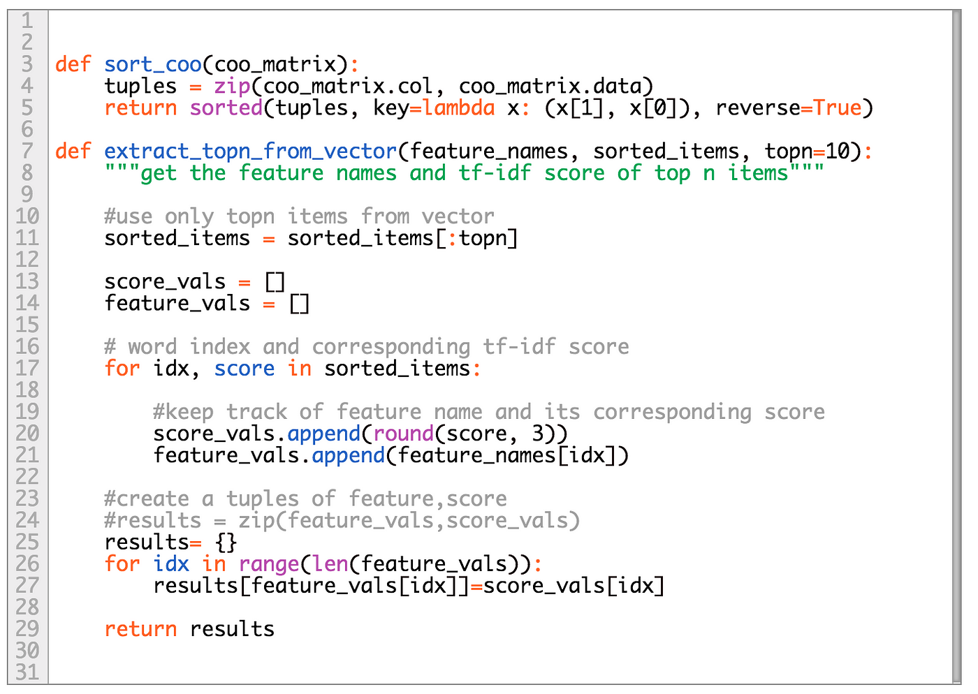 How to extract keywords from text with TF-IDF and Python's Scikit-Learn |  by Kavita Ganesan | Medium