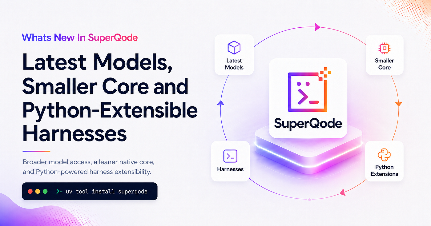 What’s New in SuperQode: Latest Models, Smaller Core and Python-Extensible Harnesses