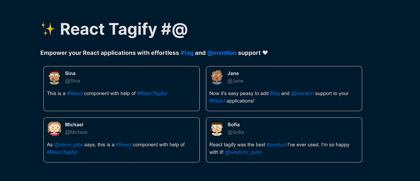 Effortless #@ in React. React Tagify is a powerful and… | by Sina Farhadi |  Medium