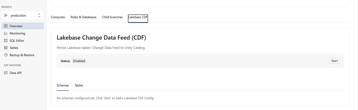 Lakebase Overview Tab