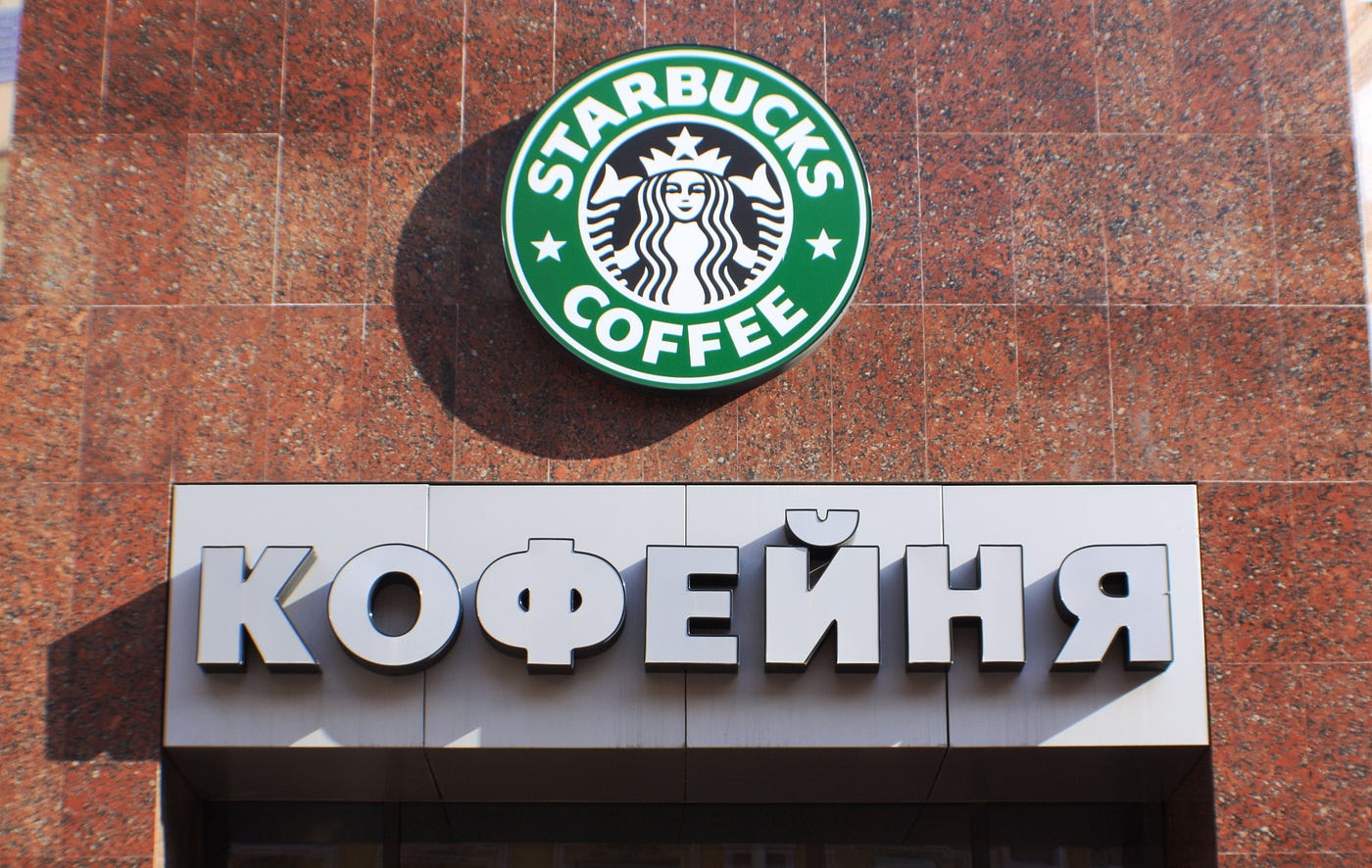 Starbucks is all over Moscow, as is McDonalds and KFC
