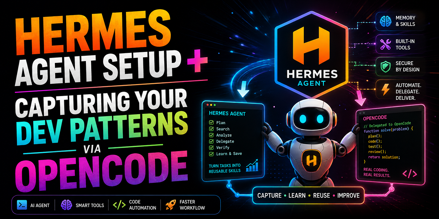 Hermes Agent Setup + Capturing Your Dev Patterns via OpenCode