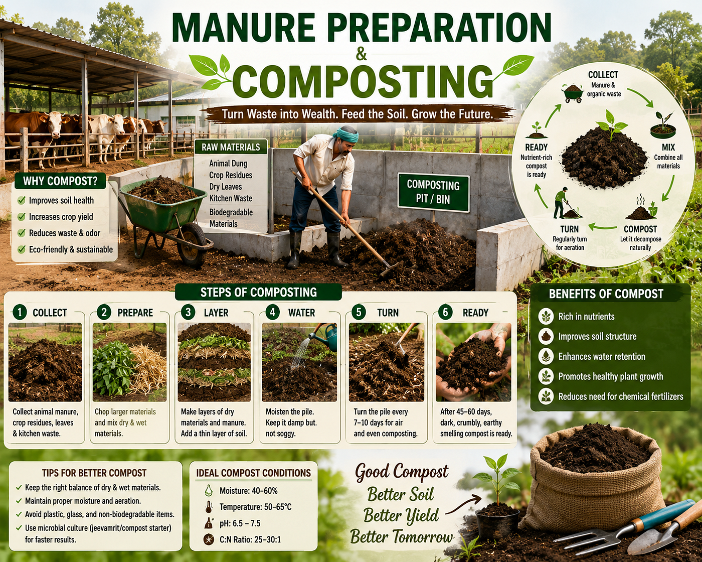 Manure Preparation and Composting for Commercial Applications