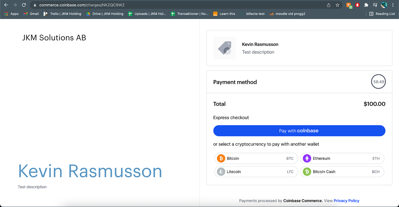 Implementing a crypto payment gateway using NodeJS | by Kevin Rasmusson |  Medium