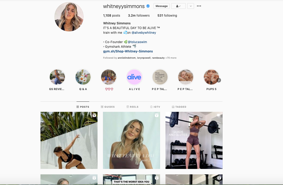 Whitney Simmons is the fitness influencer you need to follow.