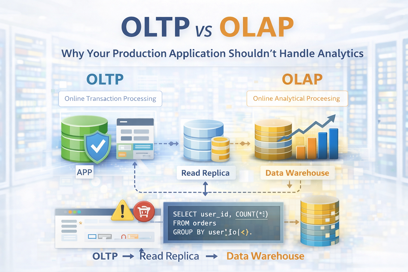 OLTP vs OLAP: Why Your Production Application Shouldn’t Handle Analytics