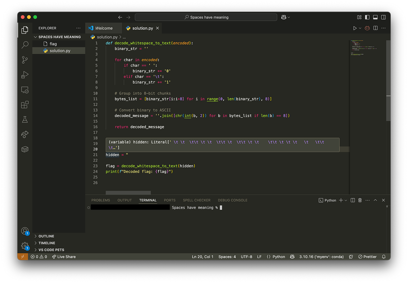 SSM CTF 2025 — Spaces have meaning Write-Up | by Bek Joon
