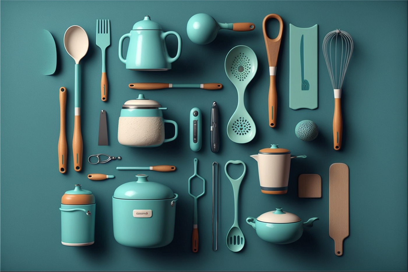 AI generates Hogwarts-like Teal-blue kitchen