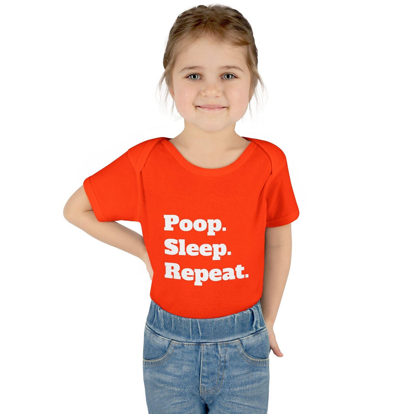 Baby Onesie | Poop Sleep Repeat Bodysuit, 100% Cotton Rib Knit