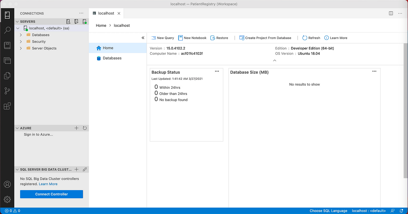 SQL Server 2019 installation on Ubuntu without a Docker Container