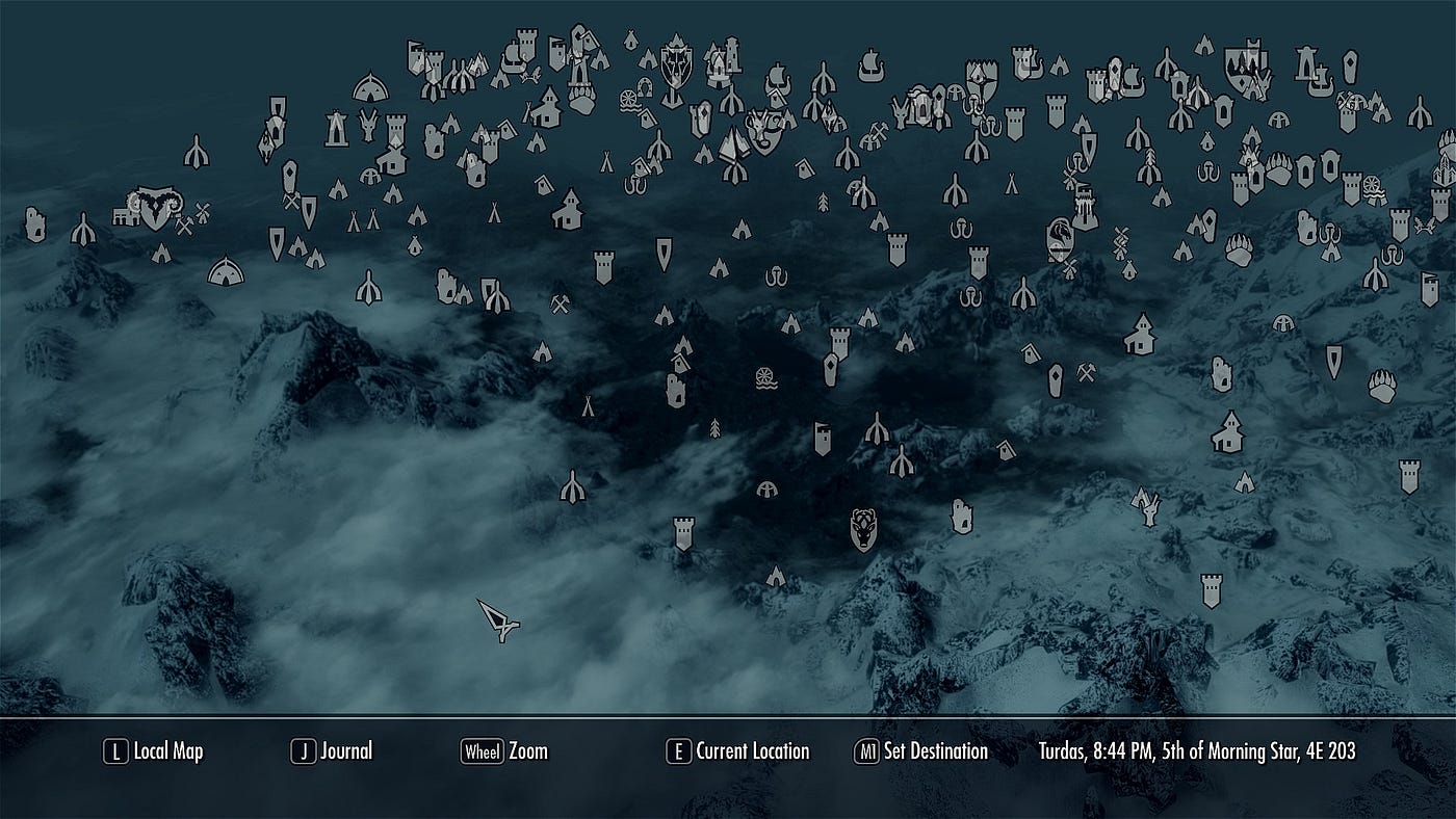 Game maps and Skyrim