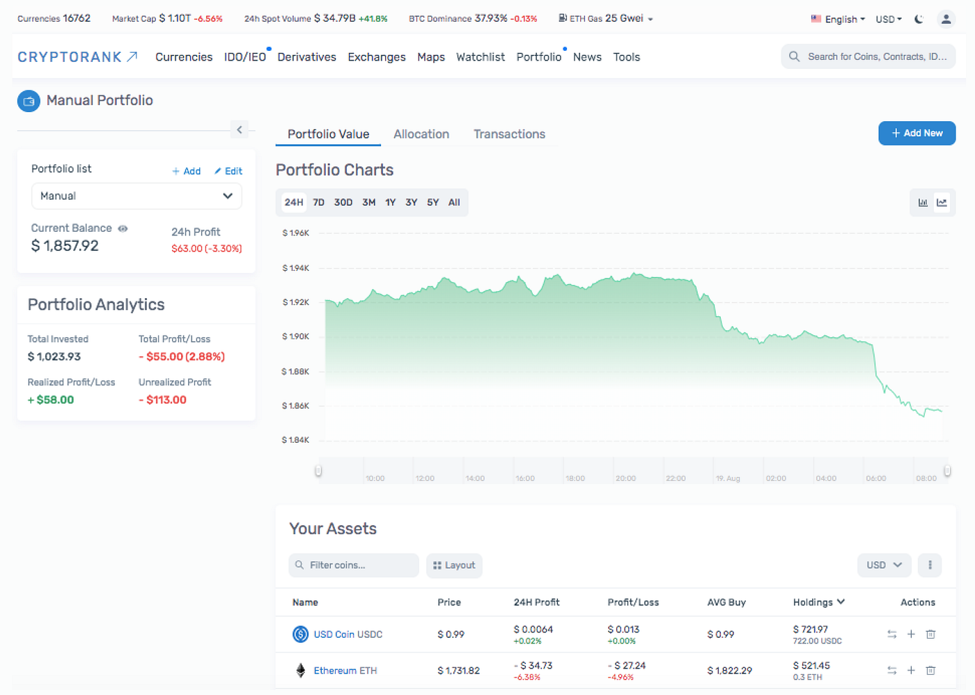 Manual Portfolio Released on CryptoRank.io - CryptoRank - Medium