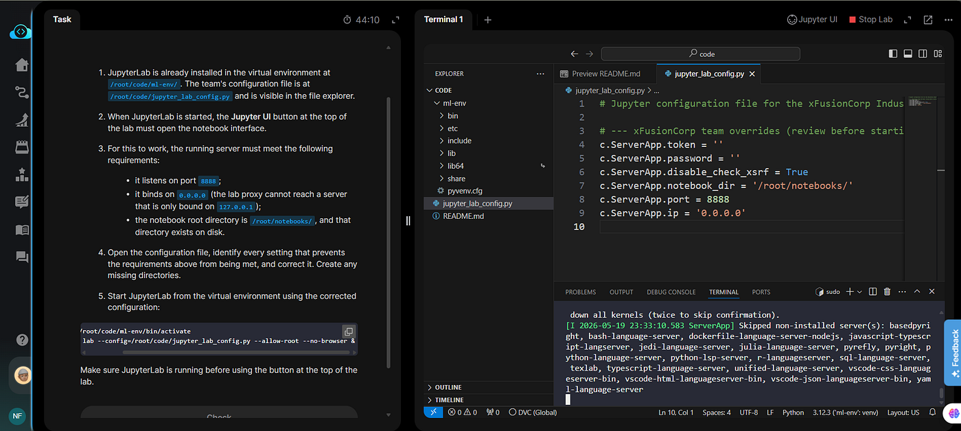 🚀 Day 2: Set Up and Configure Jupyter Notebook Server | KodeKloud MLOps Journey