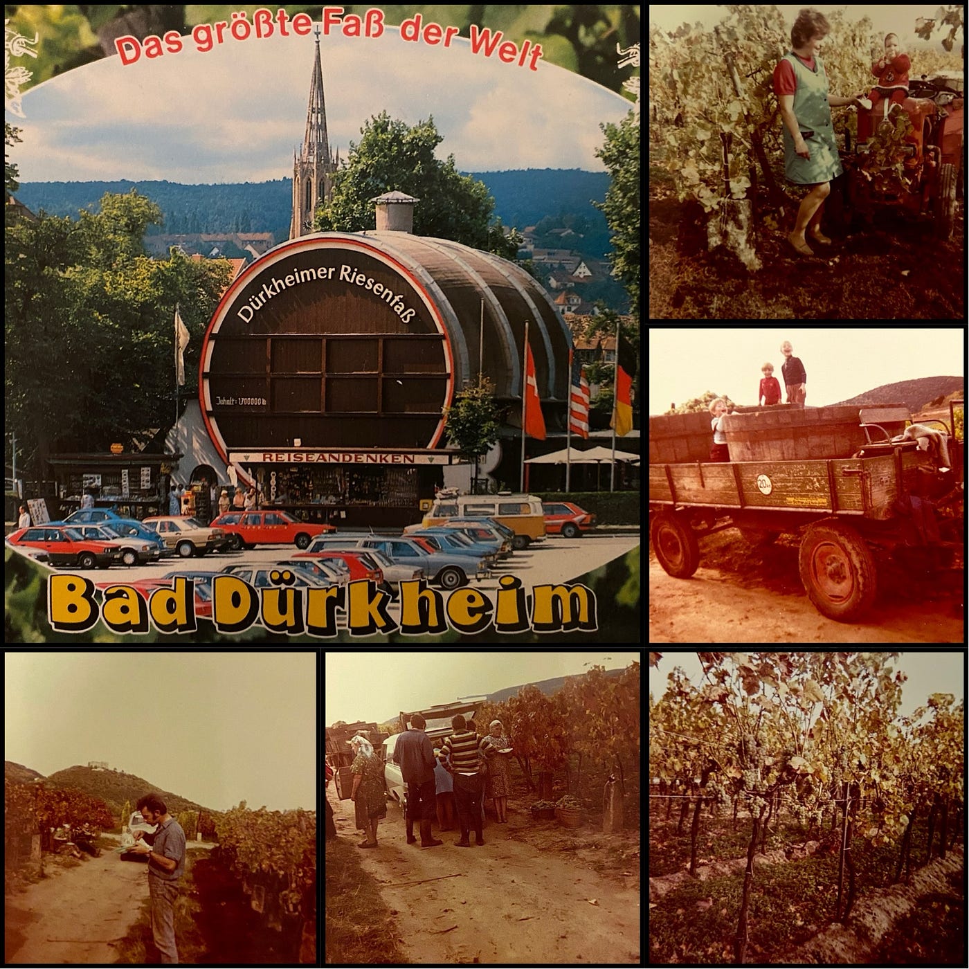 Author‘s collage of my pics & a postcard. If you look closely, bottom left pic ? You’ll see castle ruins up on that mountain in the background.